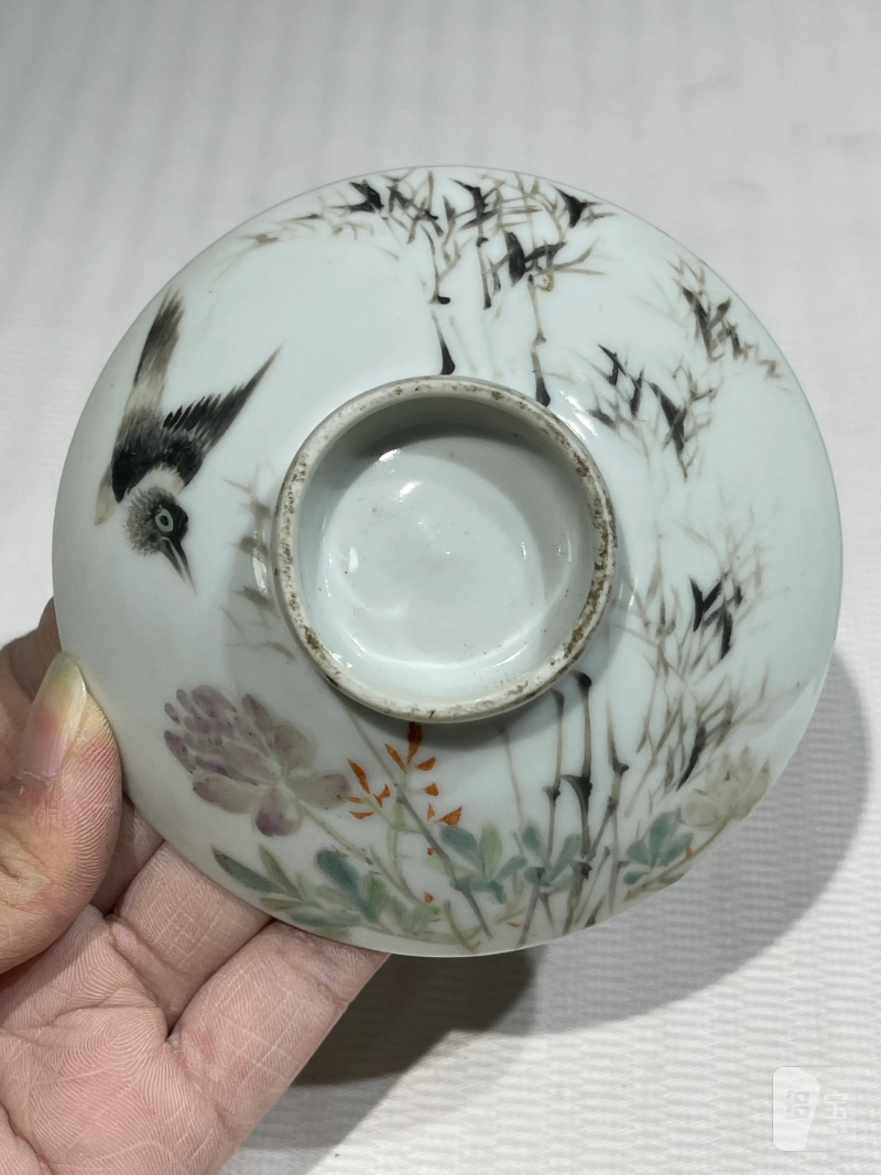 清晚期 浅绛彩盖、托一组八件 - 图31